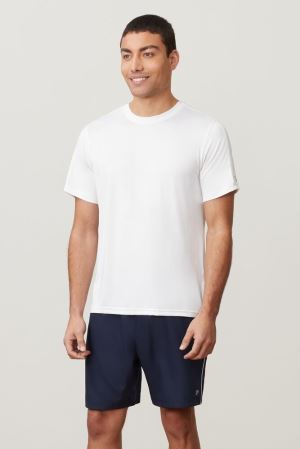 FILA Essentials Heather Mesh Crew Shirts White,Mens Tennis | CA.XWKLOR352